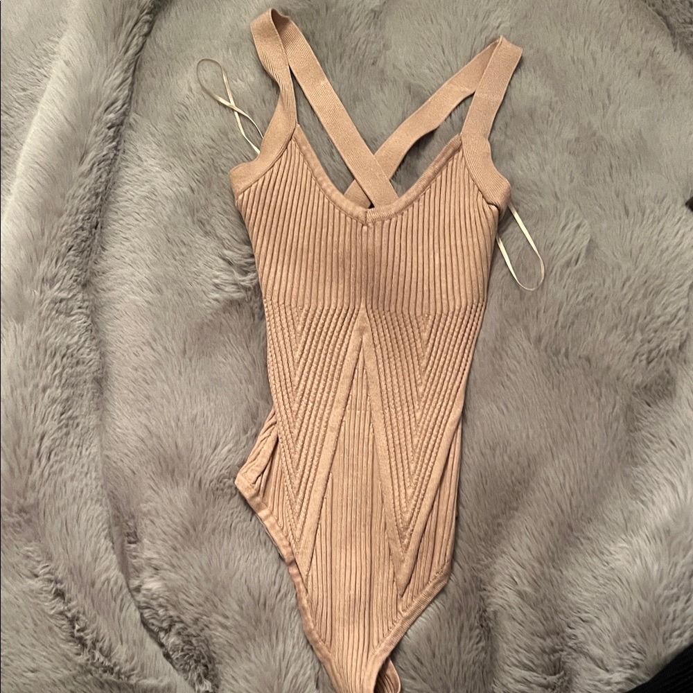 Ribbed sweater bodysuit